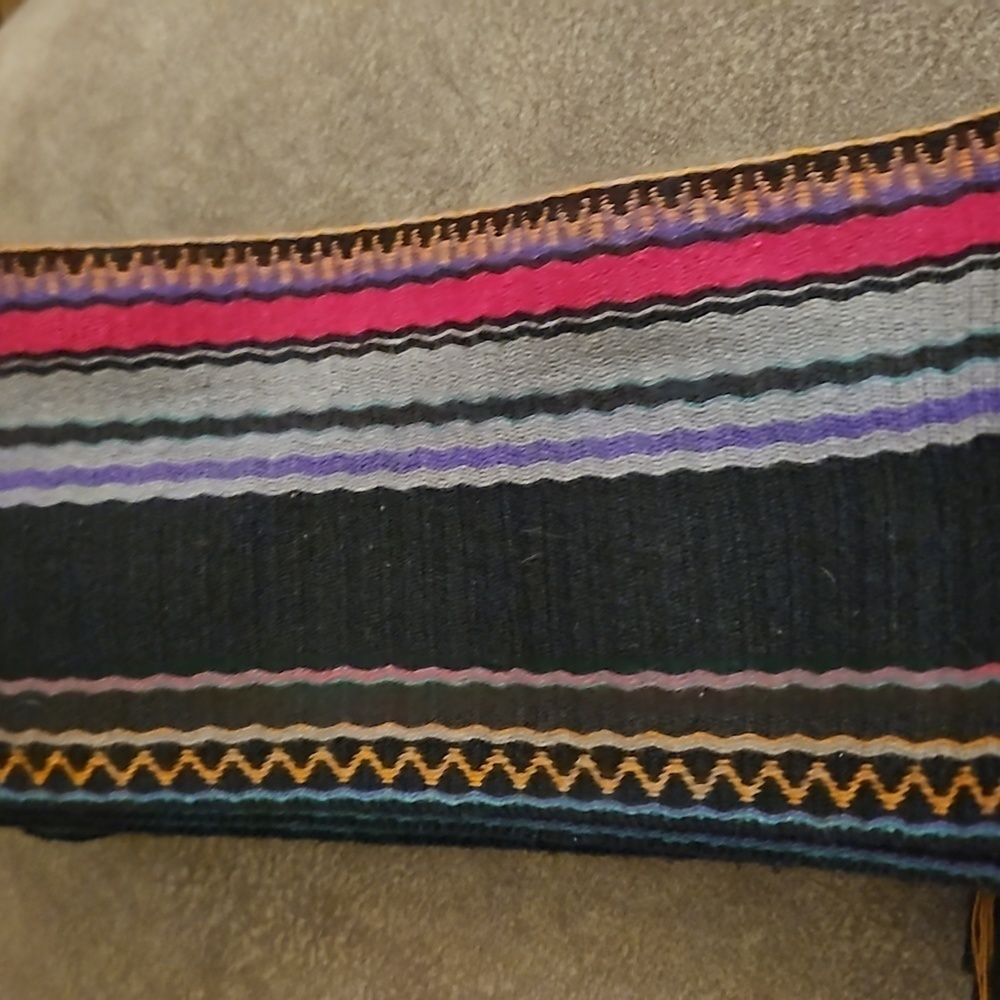 VTG Christian Dior 1980s Hand Loomed Braided Fringe Stripe Belt Sash - Picture 4 of 4